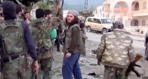 Militants in Latakia, Syria, March 25, 2014. Screenshot from Youtube video, http://www.youtube.com/watch?v=ER5H2Thyf5g