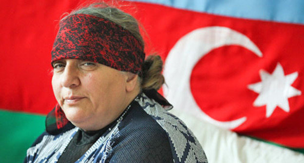 Sakina Gurbanova, the mother of Zaur Gurbanly, during the hunger strike in the headquarters of the party "Musavat". Baku, April 20, 2014. Photo Aziz Karimov for the "Caucasian Knot"