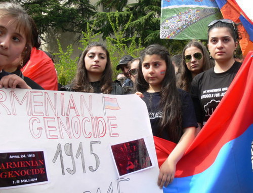 Meeting to pay tribute to the memory of victims of the Armenian Genocide in the Ottoman Empire. Tbilisi, April 24, 2014. Photo by Patimat Makhmudova for the "Caucsian Knot"