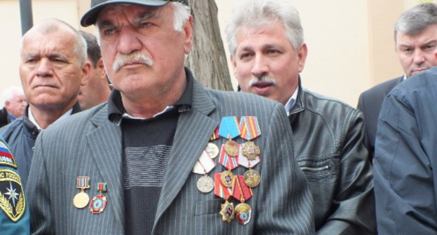 The participants of liquidation of the consequences of the accident at the Chernobyl Nuclear Power Plant (NPP) at the rally dedicated to the 28th anniversary of the disaster. Makhachkala, April 26, 2014. Photo by Patimat Makhmudova for the "Caucasian Knot"