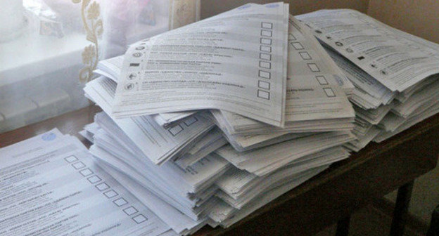 Ballot papers at the parliamentary elections in South Ossetia. Tskhinvali, June 8, 2014. Photo by Maria Kotaeva for the ‘Caucasian Knot’. 