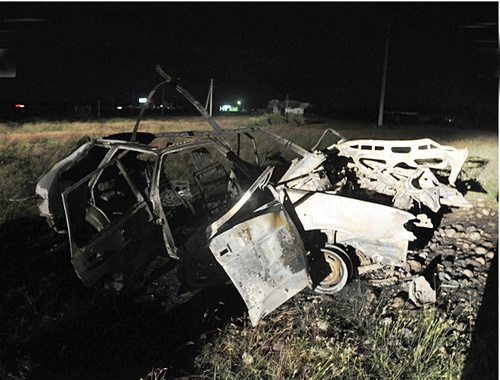 VAZ-2114 car blown up in Baksan District, Kabardino-Balkaria. June 10, 2014. Photo by NAC, http://nac.gov.ru