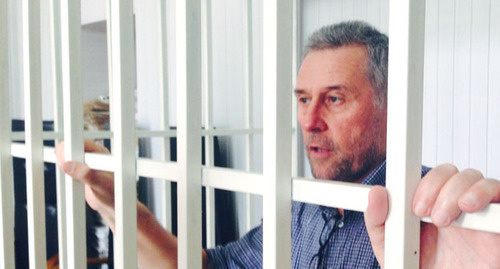 Ruslan Kutaev in the courtroom. Urus-Martan Region, June 20, 2014. Photo by Magomed Magomedov for the "Caucasian Knot"