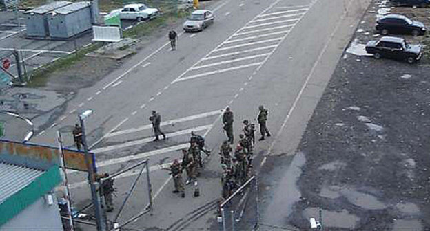 The border crossing checkpoint "Novoshakhtinsk" in the Rostov Region. Screenshot from a web camera made in the checkpoint at 20:00 MSK, June 21, 2014, © Federal Customs Service, http://yutu.customs.ru/