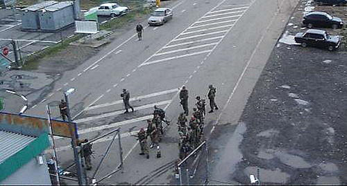 The border crossing checkpoint "Novoshakhtinsk" in the Rostov Region. Screenshot from a web camera made in the checkpoint at 20:00 MSK, June 21, 2014, © Federal Customs Service, http://yutu.customs.ru/