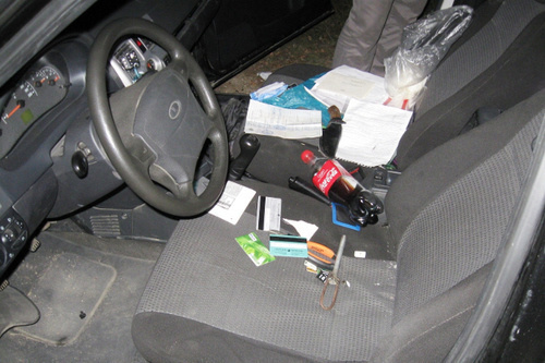 Salon of the car after the search. Photo by MIA press-service, 26.mvd.ru