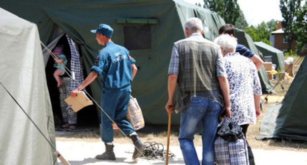 Ukrainian refugees in a regional temporary accommodation centre. June 2014. Photo: the Rostov regional department of the Russian Ministry for Emergencies (MfE)