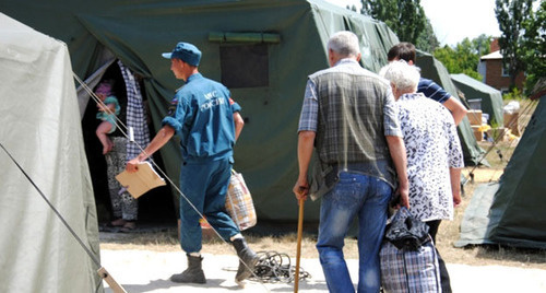 Ukrainian refugees in a regional temporary accommodation centre. June 2014. Photo: the Rostov regional department of the Russian Ministry for Emergencies (MfE)