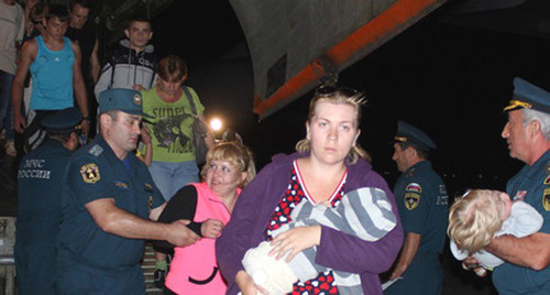 MfE airplane with refugees from Ukraine, July 2014. Photo by press-service of MfE.