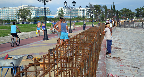 Coast reinforcement resumed on beaches of Imereti Lowland in Sochi. Photo by Svetlana Kravchenko for the ‘Caucasian Knot’.