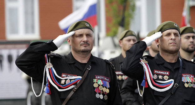 Soldiers of the Kadyrov Special Regiment. Photo: website of the Ministry of Interior for Chechnya, http://95.mvd.ru/press/VIDEOiFOTO/Fotoarhiv/Polku_PPSP_im._geroja_Rossii_A.A._Kadurova