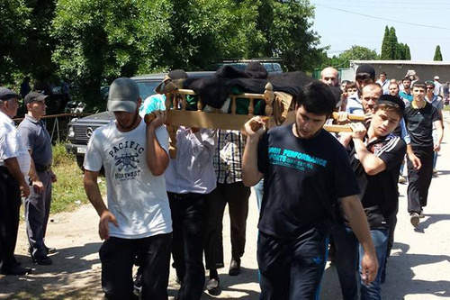 Timur Kuashev's funeral. Nalchik, Volny Aul, August 2, 2014. Photo by Abdulla Duduev, https://www.facebook.com/abdulla.duduev