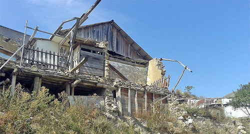 Destroyed houses of residents of Mekhelta village. Photo provided by local residents. 