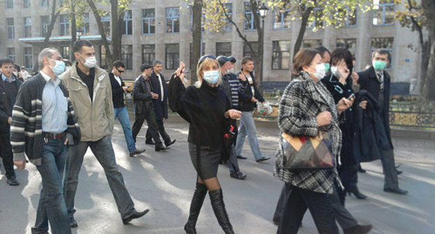 Protest against "Electrotcynk" emission. Vladikavkaz, October 28, 2009. Photo by the "Caucasian Knot"
