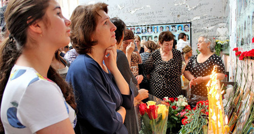 Mourning events dated for the 10th anniversary of the terror act at the Beslan school. North Ossetia - Alania, September 1, 2014. Photo by Emma Marzoeva for the "Caucasian Knot"