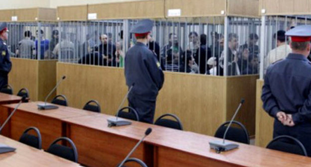 Court session on the case of the attack on Nalchik. March 2009. Photo http://www.doshdu.ru/