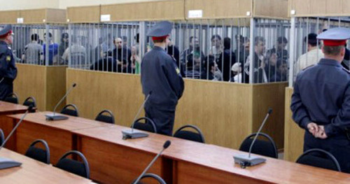 Court session on the case of the attack on Nalchik. March 2009. Photo http://www.doshdu.ru/