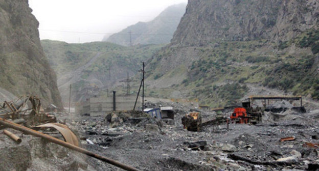 Georgian Military Road. At the place of a mudslide. September 2014. Photo by Magomed Magomedov for the "Caucasian Knot"