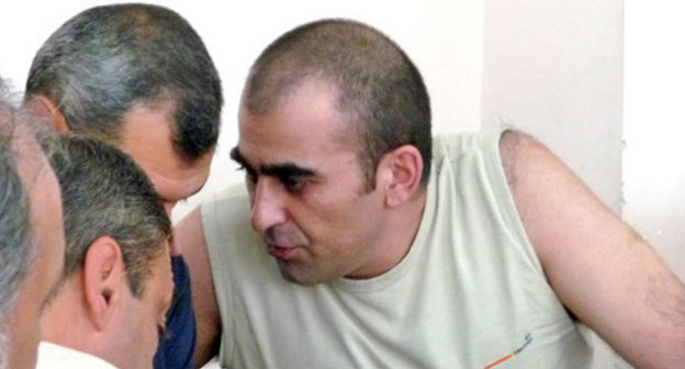 Tigran Petrosyan (on the right) with his advocate Ara Zakaryian in the court. Yerevan, August 2014. Photo by Armine Martirosyan for the ‘Caucasian Knot’. 