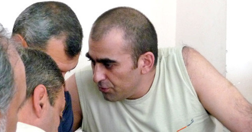 Tigran Petrosyan (on the right) with his advocate Ara Zakaryian in the court. Yerevan, August 2014. Photo by Armine Martirosyan for the ‘Caucasian Knot’. 