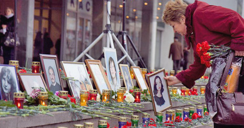 A memory action dedicated to "Nord-Ost" victims. Mosciw, October 26, 2011. Photo: Yuri Timofeyev (RFE/RL)