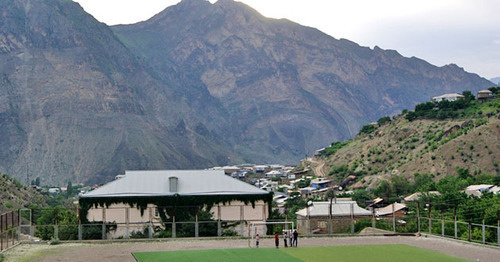 School stadium in Gimry, Untsukul District of Dagestan. Photo by Aida Magomedova for the ‘Caucasian Knot’. 