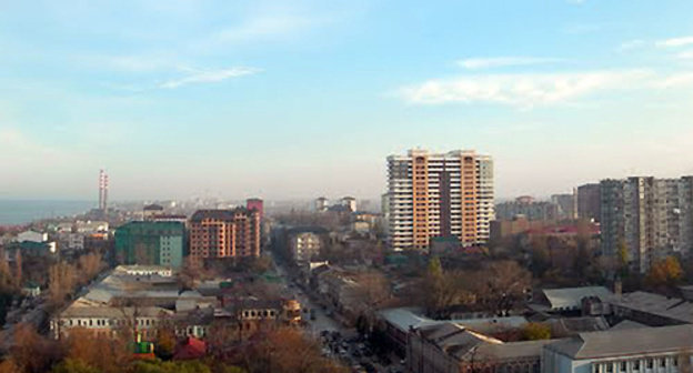 View of Makhachkala from the top of the National Library of the Republic of Dagestan. Photo: Saaduev Zidan, http://photogoroda.com/photo-goroda-Maxachkala-photo-city-3658.html#.VFsVBMldBmd