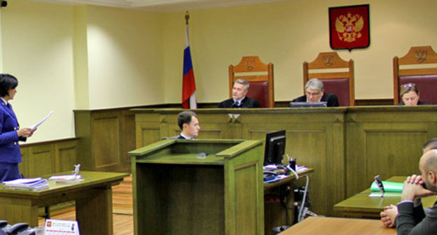 In the Russia's Supreme Court room during hearings on the case of the terror act at Moscow's Domodedovo Airport. Moscow, November 25, 2014. Photo by Magomed Tuayev for the ‘Caucasian Knot’.