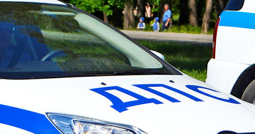 Traffic police car. Photo by Oleg Pchelov the ‘Caucasian Knot’.