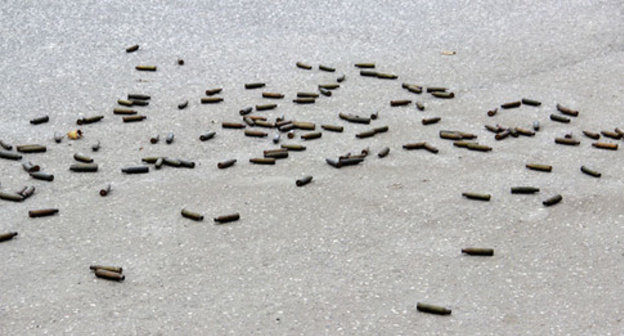 Empty shells at the place of CTO. Grozny, December 4, 2014. Photo by Magomed Magomedov for the "Caucasian Knot"