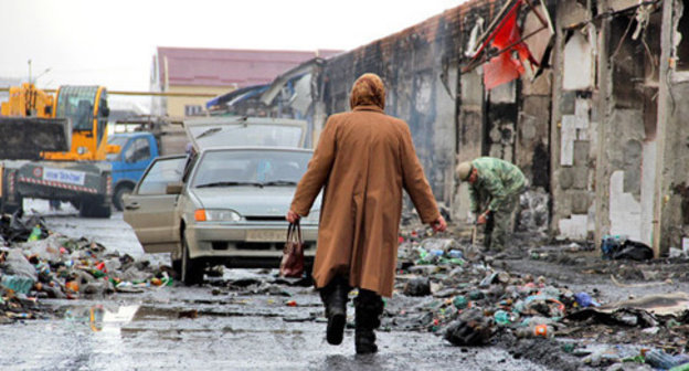 Market "Berkat" after the militants' attack. Grozny, December 5, 2014. Photo by Magomed Magomedov for the "Caucasian Knot"