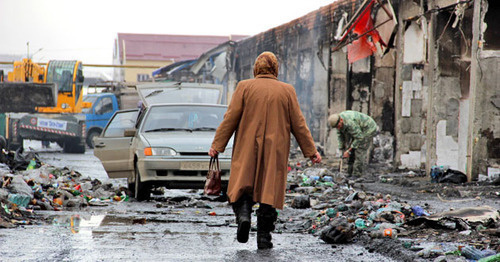 Market "Berkat" after the militants' attack. Grozny, December 5, 2014. Photo by Magomed Magomedov for the "Caucasian Knot"