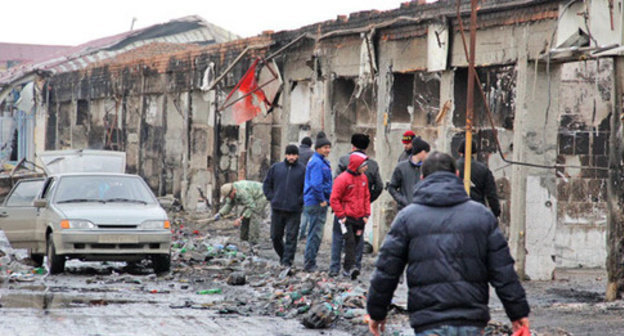 At the Berkat market after counterterrorist operation. Grozny, December 5, 2014. Photo by Magomed Magomedov for the ‘Caucasian Knot’. 