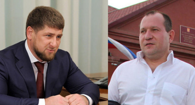 Ramzan Kadyrov (left) and Igor Kalyapin (right). Photo by Magomed Magomedov for the ‘Caucasian Knot’,  Government.ru https://ru.wikipedia.org/