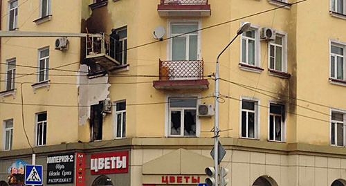 The flat where the office of CaT is located, after the fire. Photo by an eyewitness