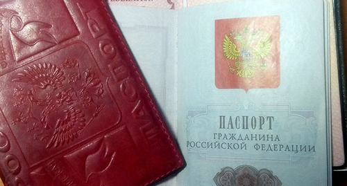 Passport of a Russian Federation citizen. Photo by Nina Tumanova for the "Caucasian Knot"