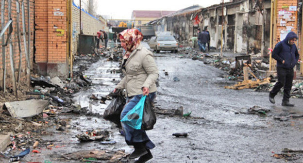 Berkat market after militants’ attack. Grozny, December 5, 2014. Photo by Magomed Magomedov for the ‘Caucasian Knot’. 