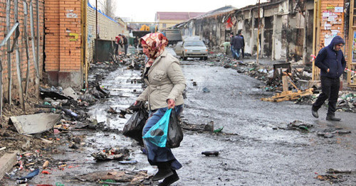 Berkat market after militants’ attack. Grozny, December 5, 2014. Photo by Magomed Magomedov for the ‘Caucasian Knot’. 