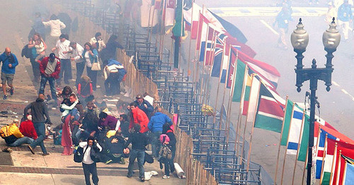 Soon after the terror acts at Boston Marathon finish line. April 15, 2013. Photo by Aaron "tango" Tang, http://www.flickr.com/photos/hahatango/8652857375/in/set-72157633252445135