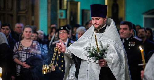 Christmas liturgy in the Temple of Myrrhbearers, Baku, January 6, 2015. Photo by Aziz Karimov for the ‘Caucasian Knot’. 