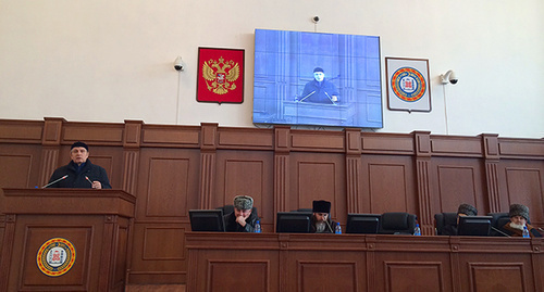 Commemoration event on the occasion of restoration of the Chechen-Ingush Autonomous Soviet Socialist Republic, Grozny, January 9, 2015. Photo by Ibragim Estamirov, http://grozny-inform.ru/LoadedImages/2015/01/10/foto.jpg