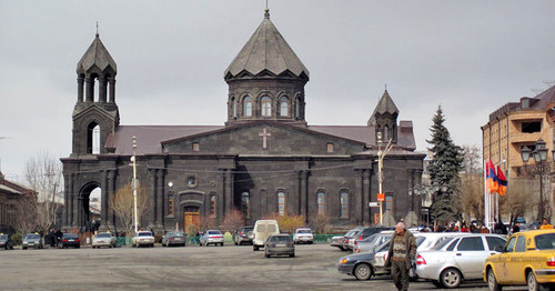 The Holy Saviour Church in Vardanants Square of Gyumri. Photo: Crispin Semmens - Flickr: the Holy Saviour Church of Gyumri https://ru.wikipedia.org/