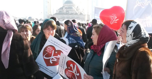 Protest against caricatures on Muhammad in Grozny, January 19, 2015. Photo by Akhmed Aldebirov for the ‘Caucasian Knot’. 