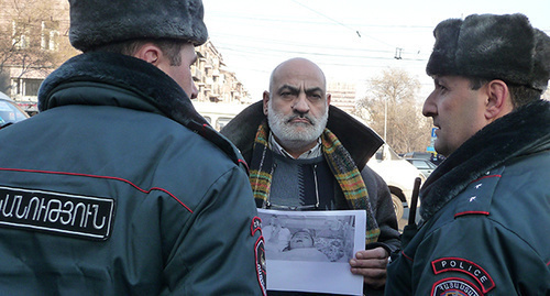 Protest action at the Embassy of Russia, January 15, 2015. Photo by Armine Martirosyan for the ‘Caucasian Knot’. 