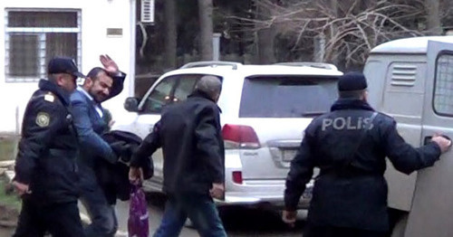 The Azerbaijani journalist Seymour Ghazy is led away after the pronouncement of sentence in the Absheron District Court. Khirdalan city. January 29, 2015. Photo by Parvana Bayramova for the "Caucasian Knot"