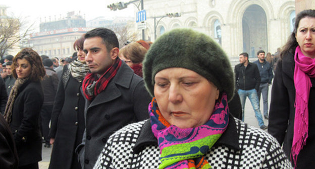 A protest action of entrepreneurs running small and medium-sized businesses against the amendments to the Law "On Turnover Tax". Yerevan, January 28, 2015. Photo by Armine Martirosyan for the "Caucasian Knot"