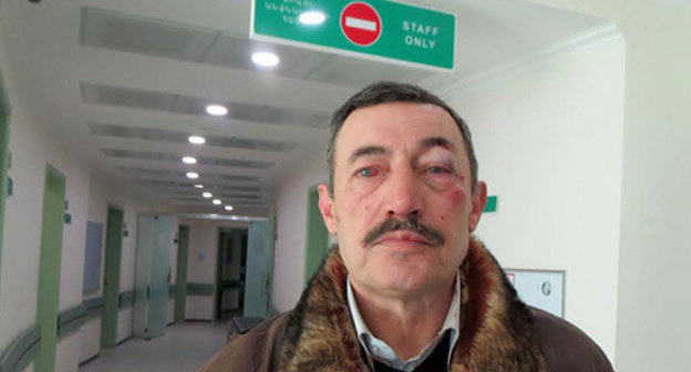 Kerob Kazaryan, supporter of the Armenian "Pre-Parliament", in the Republic's Hospital in Stepanakert. Nagorno-Karabakh. January 31, 2015. Photo by Alvard Grigoryan for the "Caucasian Knot"