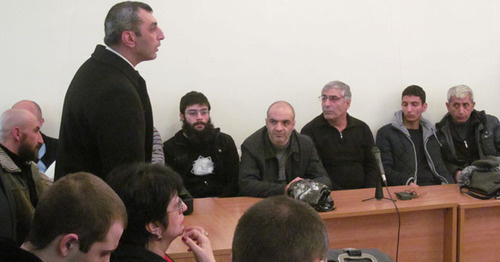 Hearing in the Armenian Court of Appeal (CoA) on the case of "Million Mask March" participants. Yerevan, January 30, 2015. Photo by Armine Martirosyan for the ‘Caucasian Knot’. 