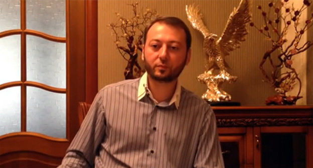 Magomed Khazbiev. Screenshot from video ‘Message of Magomed Khazbiev to the Ingush people about trip to Chechnya’, http://www.youtube.com/watch?v=g_WgxGtBDJg#t=255