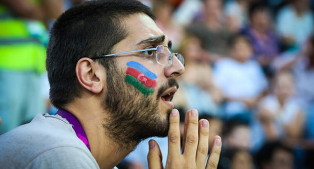 One of the supporters in the First European Games in Baku. Photo by Aziz Karimov for the "Caucasian Knot"